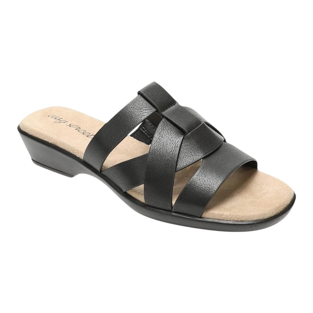 Easy Street Women's Lakeport Size 9 W Multi-Strap‎ Comfort Slide Sandals Navy
